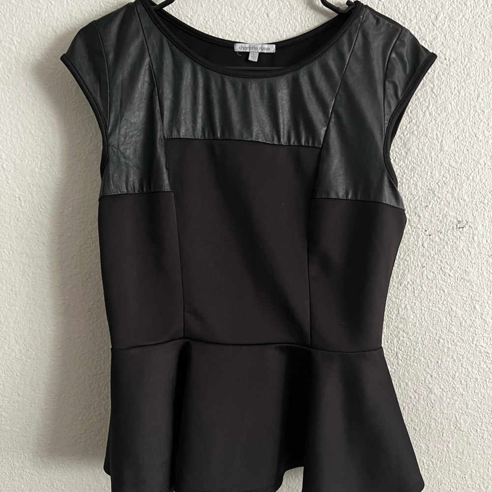 Charlotte Russe Black Peplum Top